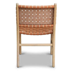 Chaise de salle à manger Banda en teck et cuir – Structure en bois de teck massif