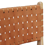Chaise de salle à manger Banda en teck et cuir – Structure en bois de teck massif