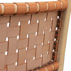 Chaise de salle à manger Banda en teck et cuir – Structure en bois de teck massif