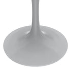 Table à manger ronde Verve 48 avec plateau en pierre et base en acier blanc pour cuisine et salle à manger