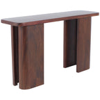 Console en bois avec panneaux à pieds incurvés - Marron foncé -