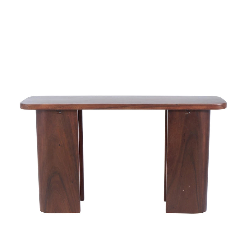 Console en bois avec panneaux à pieds incurvés - Marron foncé -