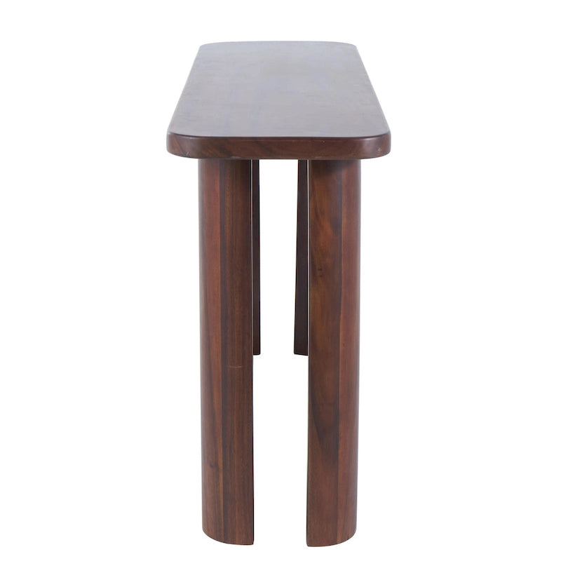 Console en bois avec panneaux à pieds incurvés - Marron foncé -