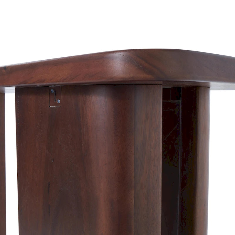 Console en bois avec panneaux à pieds incurvés - Marron foncé -