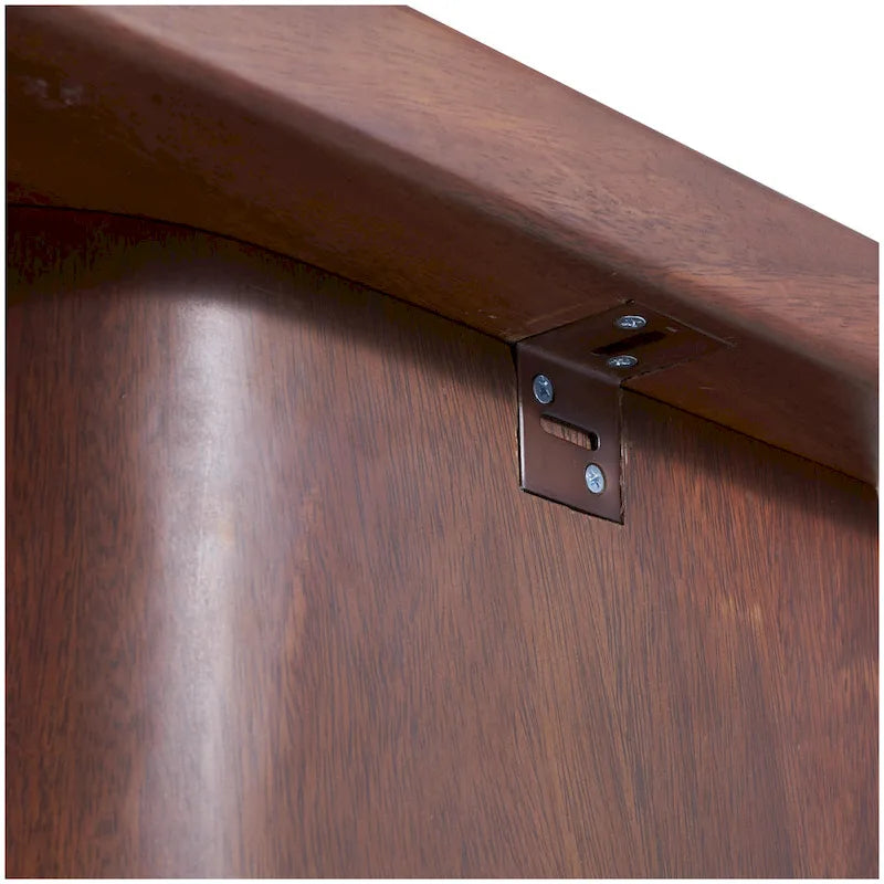 Console en bois avec panneaux à pieds incurvés - Marron foncé -