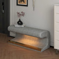 Banc d'entrée en cuir capitonné avec lumière LED à détecteur pour salon, chambre, bout de lit