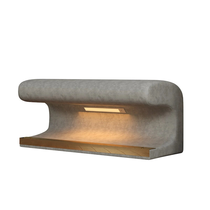 Banc d'entrée en cuir capitonné avec lumière LED à détecteur pour salon, chambre, bout de lit