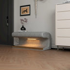 Banc d'entrée en cuir capitonné avec lumière LED à détecteur pour salon, chambre, bout de lit