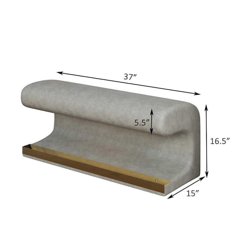 Banc d'entrée en cuir capitonné avec lumière LED à détecteur pour salon, chambre, bout de lit
